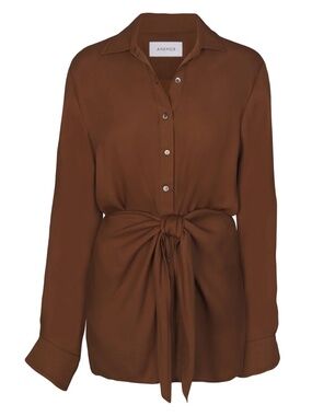 NWT Anemos L.A. Button-Down Wrap Mini Dress in Matte Crepe Size Large